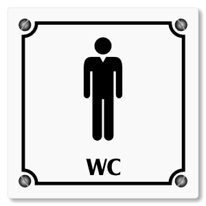 WC muži, 118x118mm, bílá, Kansas